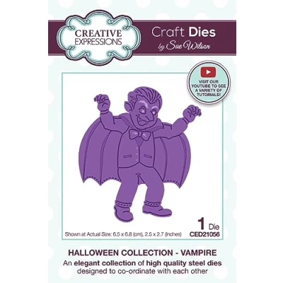 Image of Creative Expressions Sue Wilson Craft Die Vampire, Brown, 2.5 x 2.7 in