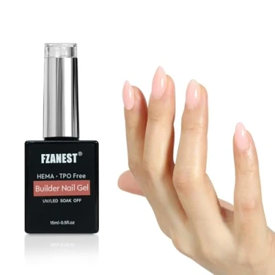Image of FZANEST Builder Nail Gel Milky Pink Hard for Thickening Apex Building LED Lamp Cured Strengthener Extension in a Bottle