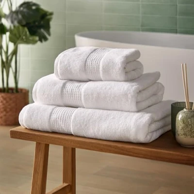 Image of Silentnight Luxury Cotton Bath Sheet Luxuriously Soft &amp; Super Absorbent Deep Pile Towel 100% BCI Textured Waffle Border 160 x 90cm Machine Washable, White