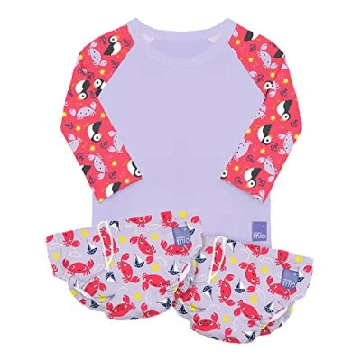 Image of Bambino Mio, Revolutionary Reusable Swim Set 2 Nappies and Rash Top, Baby Toddler, Sun Protection UPF40+