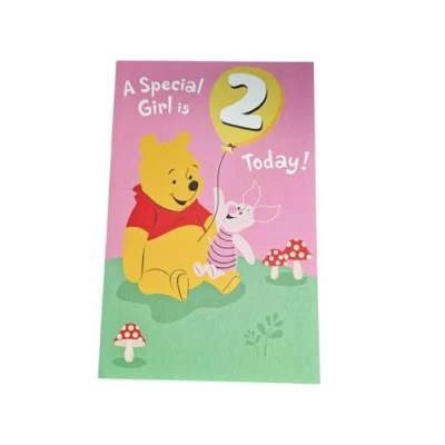 Image of WINNIE THE POOH AGE 2 GIRL BIRTHDAY CARD