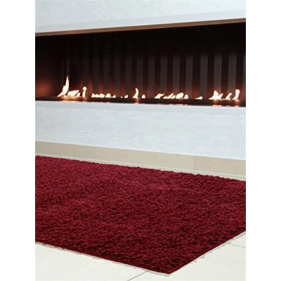 Image of Benuta Swirls Shaggy Deep Pile Rug, Synthetic Fibre, without Harmful Substances modern 120 x 170 cm red dark