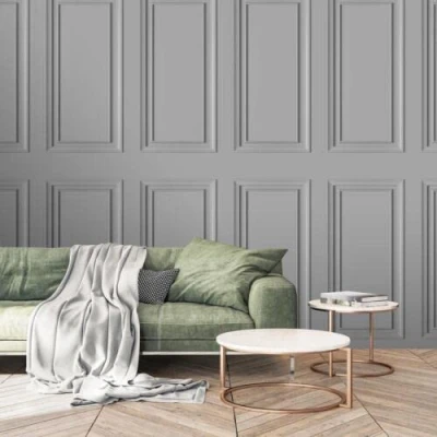 Image of SOPHIE LAURENCE Realistic Panel Effect Wallpaper (Size 10 X 0.53 m) Durable and Hard Wearing for Heavy Traffic Areas