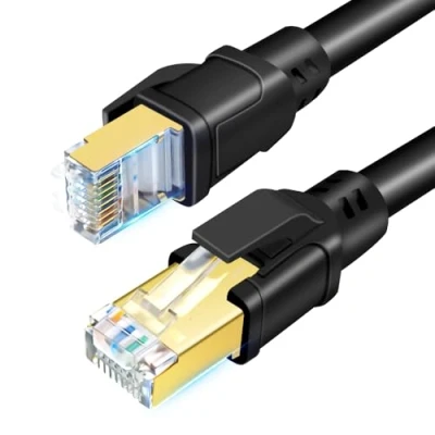 Image of DDMALL CAT 8 Ethernet Cable 15 ft, High Speed 40Gbps 2000MHz Internet Shielded, Gigabit Network LAN S/FTP, Patch Cord with RJ45 Connector for PS5, PS4, Switch, Router, Modem, PC