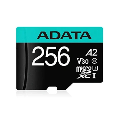 Image of ADATA Premier Pro 256GB microSDXC/SDHC UHS I U3 Class 10(V30S) Memory Card included adapter, black