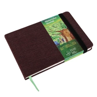 Image of tumuarta Watercolor Journal, 300 GSM, 14x21CM, 25% Cotton Paper, Cold Press, 24 Sheets, Acid Free, Paper Sketch Books for Use As Mixed Media Pad