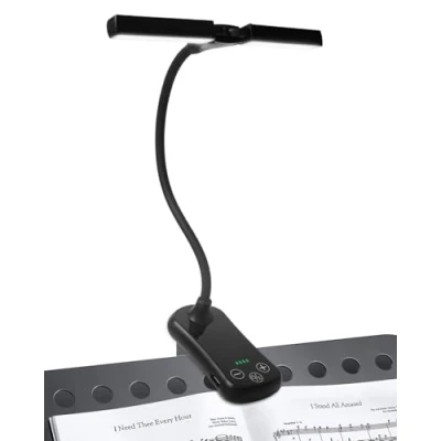 Image of TobeBright Music Stand Light Clip on Light, 14 LED Wider Range Bright 3 Color 8 Brightness, USB C Rechargeable, Perfect for The Piano, Guitar, Sheet Music, Book