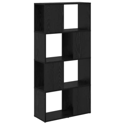 Image of vidaXL Bookshelf Black oak Engineered wood 60 x 24 124 cm