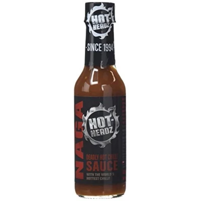 Image of Hot Headz! Bhut Jolokia Naga Chilli Sauce. 855,000 1,050,000 Scoville Ghost Pepper, Habanero &amp; Scorpion Pepper Blend. Extreme Sauce For Extra Spice. Great Gift Lovers. (148ml)