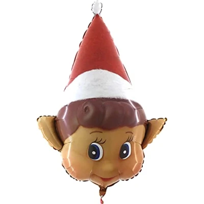 Image of Toyland® Elves Behavin&#039; Badly Naughty Elf Christmas Shaped Foil Balloon Inflate with Air or Helium (ELF BALLOON)