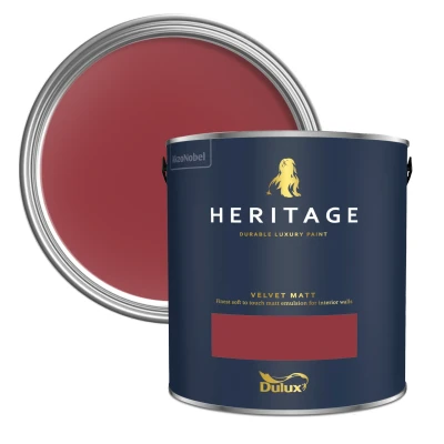 Image of Dulux Trade Heritage Velvet Matt Emulsion Pugin Red (1 Litre)