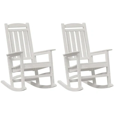 Image of vidaXL Garden Rocking Chairs 2 pcs White 70x92x107.5 cm HDPE