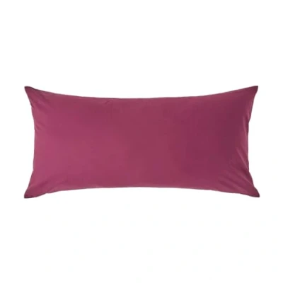 Image of HOMESCAPES Plum Purple Pure Egyptian Cotton Euro Size Pillowcase 40 x 80 cm 200 TC 400 Thread Count Percale Equivalent Pillow Case with Zip