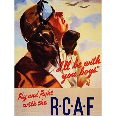 Image of Wee Blue Coo War Wwii Canada Rcaf Pilot Fight Fly Art Print Poster Wall Decor 12X16 Inch