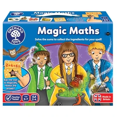 Image of Orchard Toys Magic Maths , Ink Reveals the Answer, Educational Game, Practice Addition and Subtraction, Ages 5 7