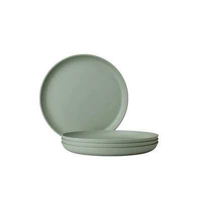 Image of Mepal Breakfast plate 4 pieces Silueta Dishwasher &amp; microwave resistant Plastic plates Dinner Tableware 23 cm Nordic sage