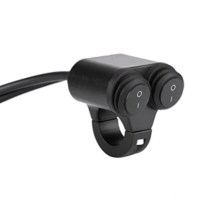 Image of Qiilu 22mm Universal Motorcycle Handlebar Headlight Brake Fog Lights Horn Dual Control Button Switch(B)