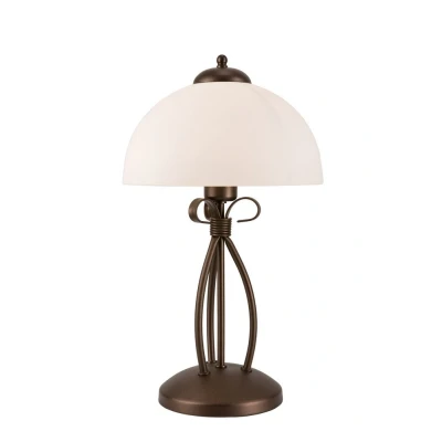 Image of Adelle Table Lamp With Shade Glass Shade, Brown, 1x E27
