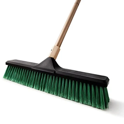Image of Eyliden Push Broom, Heavy Duty Garden Broom for Floor Cleaning, 45cm Stiff Bristle &amp; 168cm Adjustable Handle, Outdoor Yard Brush Sweeping Street Home Garage