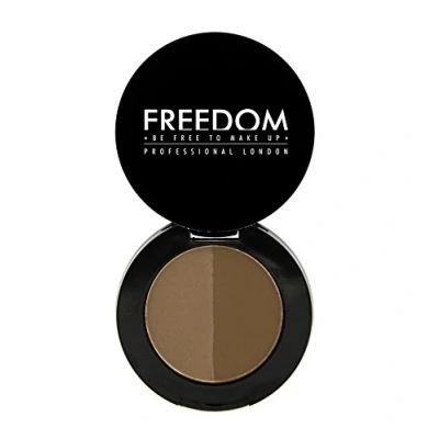 Image of Revolution Freedom Makeup Duo Eyebrow Powder Eye Brow Kit, Caramel Brown