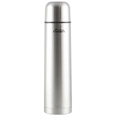 Image of Andes 1 Litre Stainless Steel Insulated Vacuum Travel Tea/Coffee Thermos Flask Bottle
