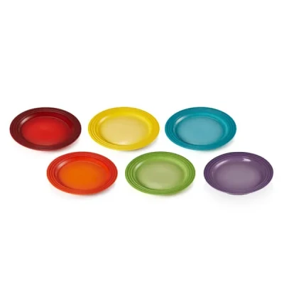 Image of Le Creuset Breakfast Plate Rainbow 6 Pieces