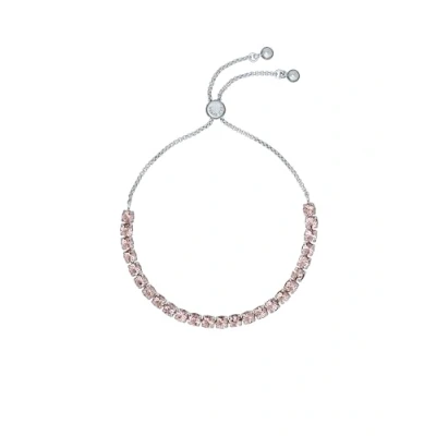 Image of Ted Baker Melrah Crystal Adjustable Tennis Bracelet For Women (Silver/Vintage Rose Crystal)