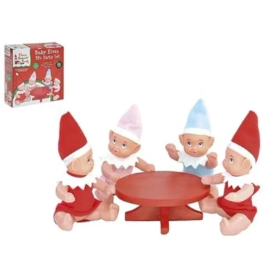 Image of PMS 5PC ELF BABY PARTY SET W/4 BABIES+1PC POLYSTONE TABL