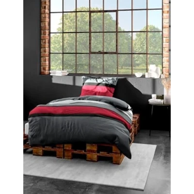 Image of Bierbaum mako Sateen Bed Linen 63 Red Design 4757, satin, multicoloured, 200 x cm