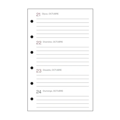 Image of Miquelrius 2024 Comprehensive Annual Diary Refill, Horizontal Week View, Caddy Size 80 x 120 mm, Catalan, Portuguese and English