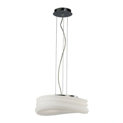 Image of Mediterraneo Ceiling Pendant 2 Light E27 Medium, Polished Chrome, Frosted White Glass