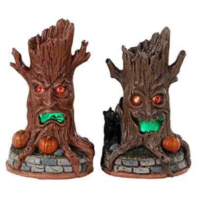 Image of Lemax Village Collection Spooky Town Haunted Tree Trunks Battery Operated Accessory #34072