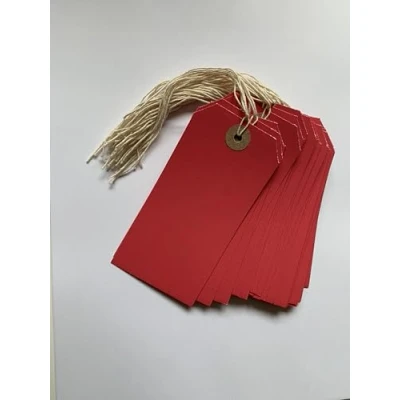 Image of Box of 1000 Red Strung Tags 120mm x 60mm