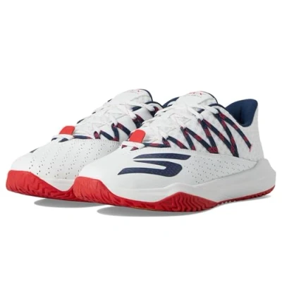 Image of Skechers Performance Men&#039;s Viper Court Rally Sneaker, White/Navy/Red, 12 UK