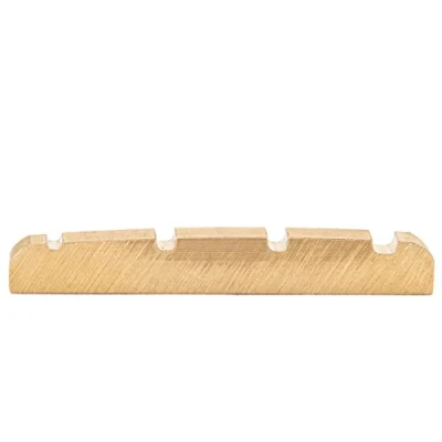 Image of Musiclily Basic 43mm Slotted Bass Brass Nut for 4 String Precision/Jazz Bass, 43x3.5x6mm