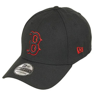 Image of New Era Boston Red Sox 39thirty Stretch Cap Mlb Essential Black/Red L XL