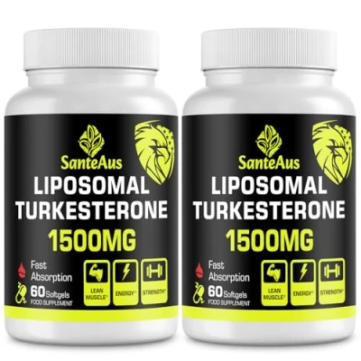 Image of Liposomal Turkesterone Capsules 1500mg Supplement,Max Strength Ajuga Turkestanica Extract,Standardized to 20% Turkesterone,Optimal Absorption,Muscle Growth &amp; Recovery,Gluten Free,Fillers Free,2 Pack