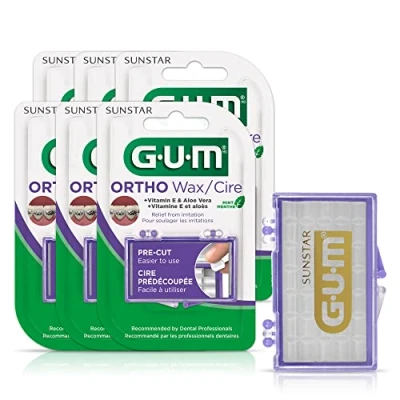 Image of GUM 10070942007242 Orthodontic Wax, Mint with Vitamin E and Aloe Vera (Pack of 6)