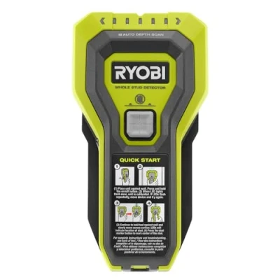 Image of RYOBI Stud Finder with Multiple LED&#039;s to Indicate The Full Width of Stud. One Handed Operation, ESF5002
