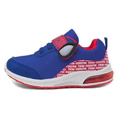 Image of Marvel Boys Spiderman Light Up Trainers Easy Fasten Sports Shoes with Flashing Lights Blue 11.5 UK Child