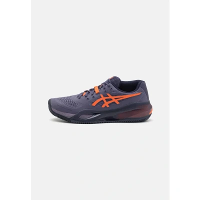 Image of Asics Gelresolution X Clay court tennis shoes, Men&#039;s, Size: 11.5, Greyish purple/nova orange shoes
