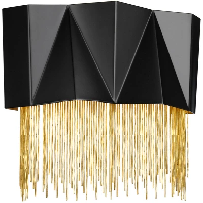 Image of Zuma 3 Light Wall Light, Satin Black, Gold, G9
