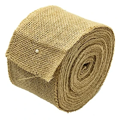 Image of 10m Hessian Ribbon, Natural Rustic Jute Burlap Roll Linen Ribbon Craft Band for Gift Wrapping and Crafts (8CM*10M)