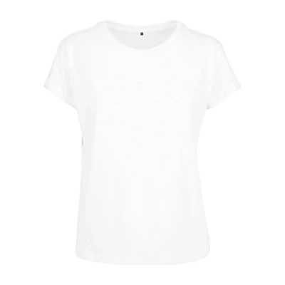 Image of Build Your Brand Women&#039;s Ladies Box Tee T Shirt, White, XS