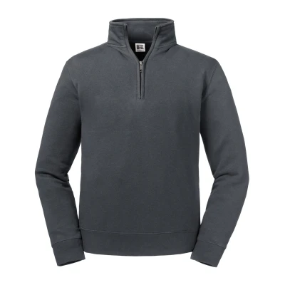 Image of Russell Athletic Mens Authentic Quarter Zip Sweatshirt (Convoy Grey) Multicolour Size 2XL