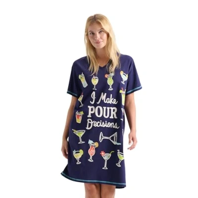 Image of Little Blue House by Hatley Women&#039;s Nightshirt Night Shirt, Pour Decisions, One Size