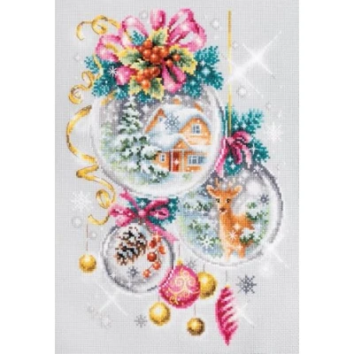 Image of Magic needle 100 247 ZW Christmas Fairy Tale Counted Cross Stitch Kit with Zweigart Edition Cotton Multi Coloured 22 x 32 cm