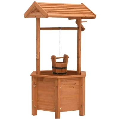 Image of vidaXL Garden Wishing Well Planter 40x40x84 cm Firwood