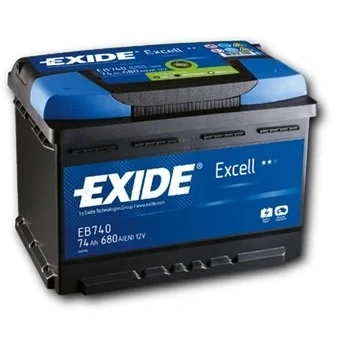 Image of 70810000 Starter battery EXIDE EXCELL EB740 12V 74Ah 680A B13 Lead acid TOYOTA: Avensis III Estate, Auris Hatchback, VOLKSWAGEN: Scirocco