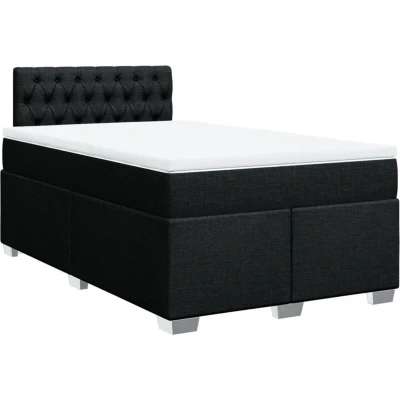 Image of vidaXL Box Spring Bed with Mattress Black 120x190 cm Fabric